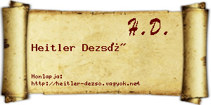Heitler Dezső névjegykártya