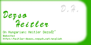 dezso heitler business card